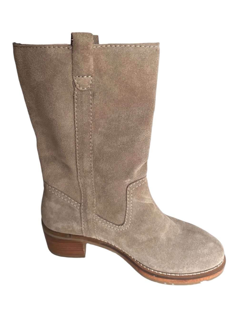 DIBA True Chess A Peak Suede Womens Quality Boots SZ 6 Beige Nonslip Soles